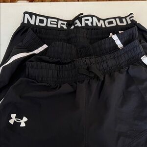 3 Pair Girls Under Armour Black and White Performance Shorts